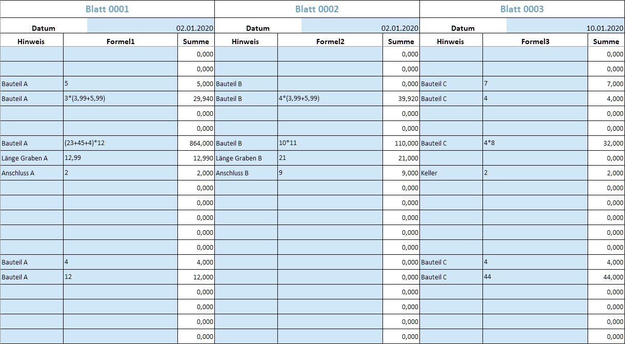 Excel-Aufmaß für GAEB-Online 2025: Aufmaß mit freier Formel Excel-Aufmaß für GAEB-Online 2025: Aufmaß mit freier Formel